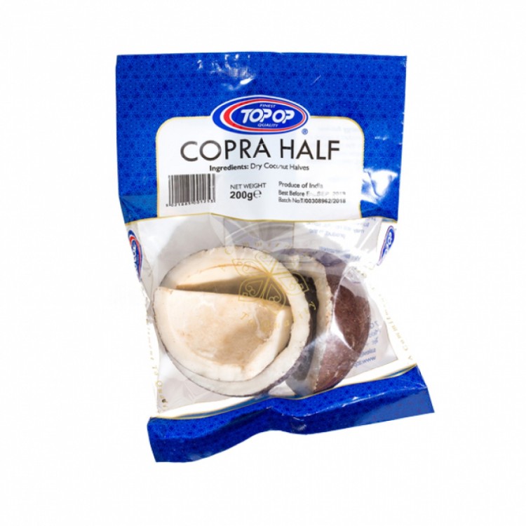 Top Op Copra Halves (Dry Coconut Halves) 200g