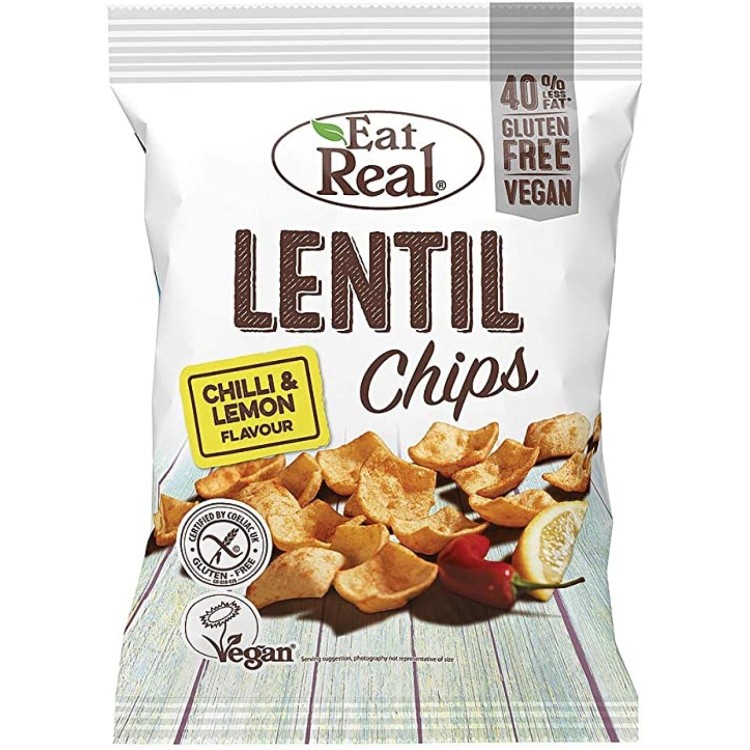 Eat Real Lentil Chips Chilli&Lemon 135gm
