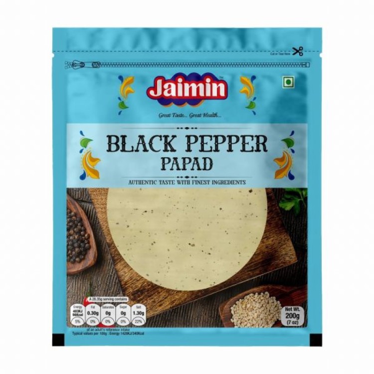Jaimin Black Pepper Papad 200Grm
